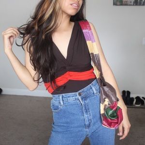 Bebe Brown sleeveless knotted top from the 2000’s!